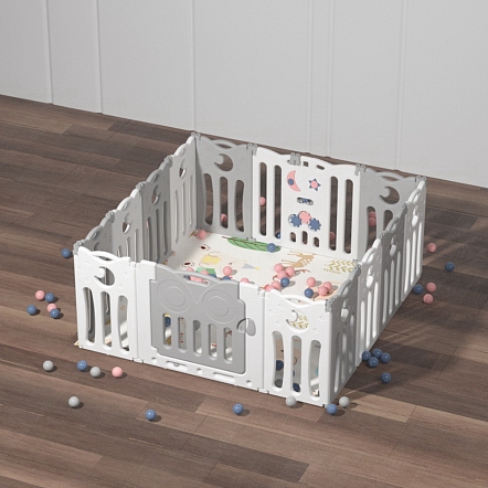 Детский манеж-ограждение Pituso Сова Серый/белый L-ZDWL04-grey