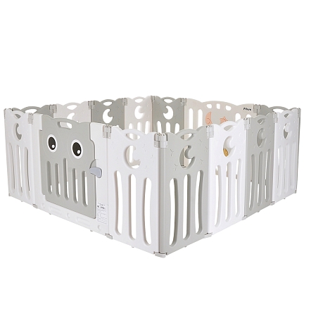 Детский манеж-ограждение Pituso Сова Серый/белый L-ZDWL04-grey