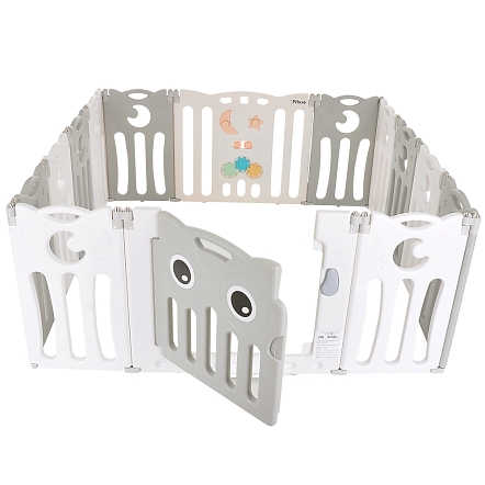 Детский манеж-ограждение Pituso Сова Серый/белый L-ZDWL04-grey
